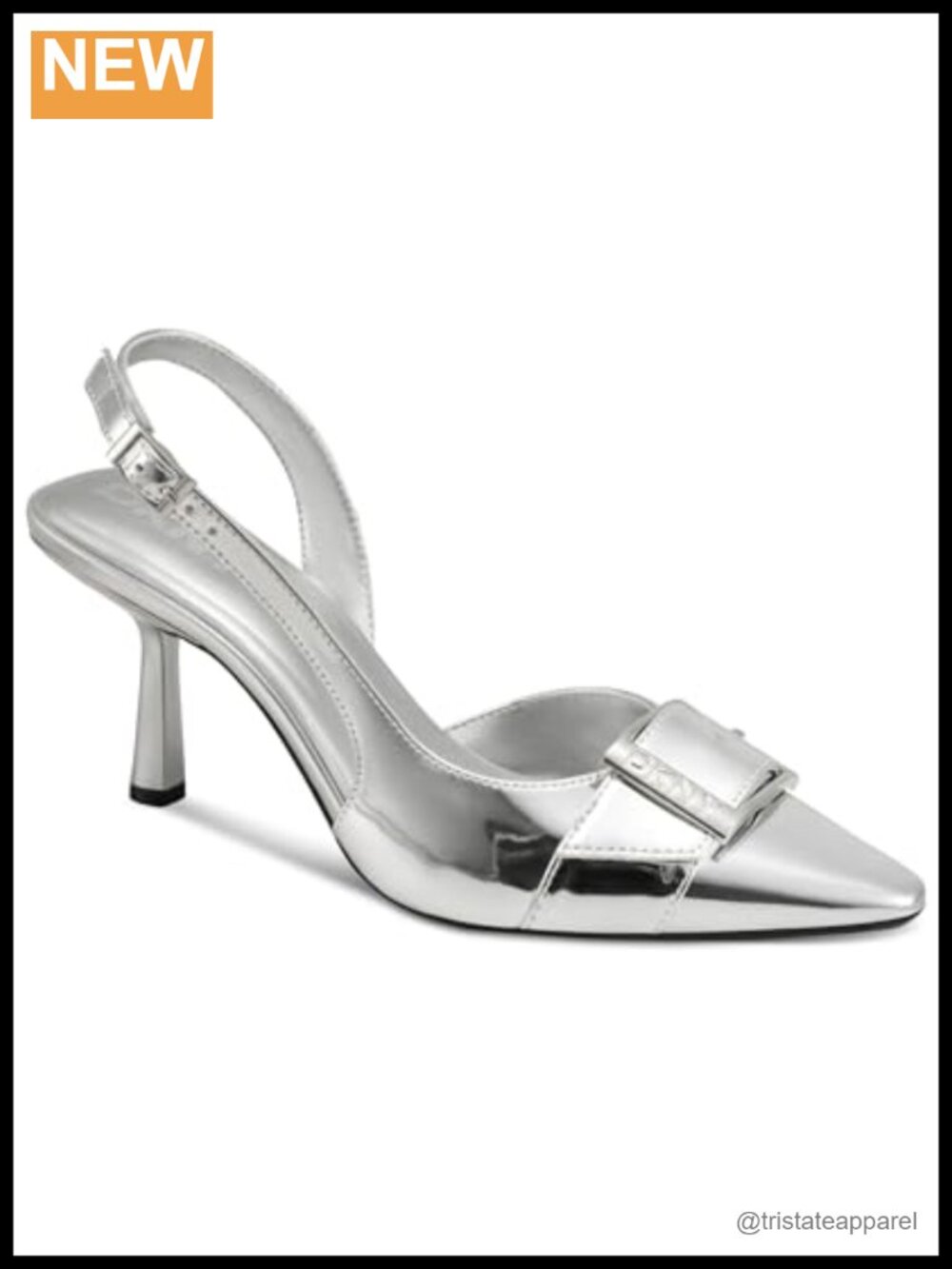 DKNY Neaira Mid Pump Heel with Belt Detail Stiletto Pull-On Rubber Sole